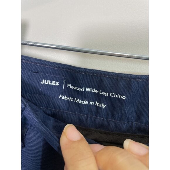 AG Adriano Goldschmied Jules Pleated Wide Leg Chino Pants Size 26 Blue - Picture 2 of 10